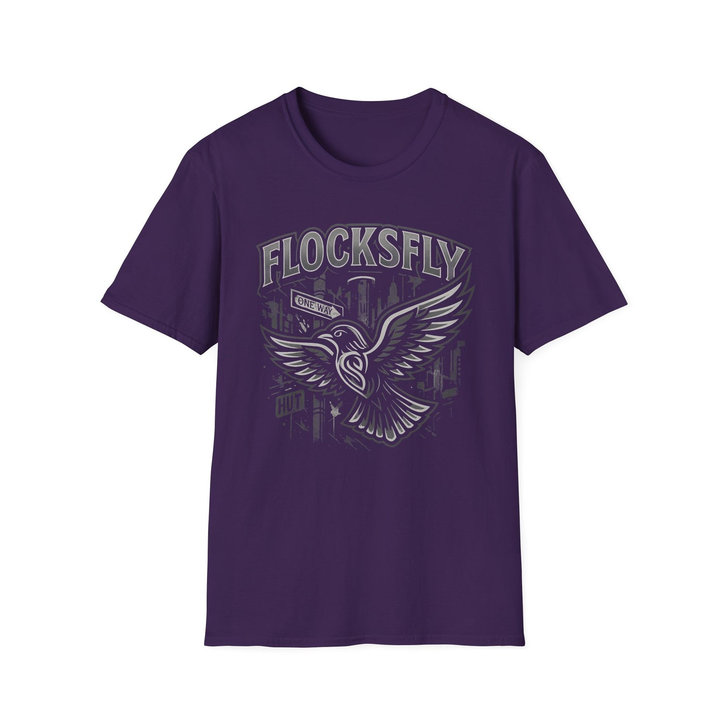 Flock Fly Graphic Tee - Unisex Softstyle T-Shirt, Casual Wear, Gift for Bird Lovers, Urban Fashion, Everyday Essentials