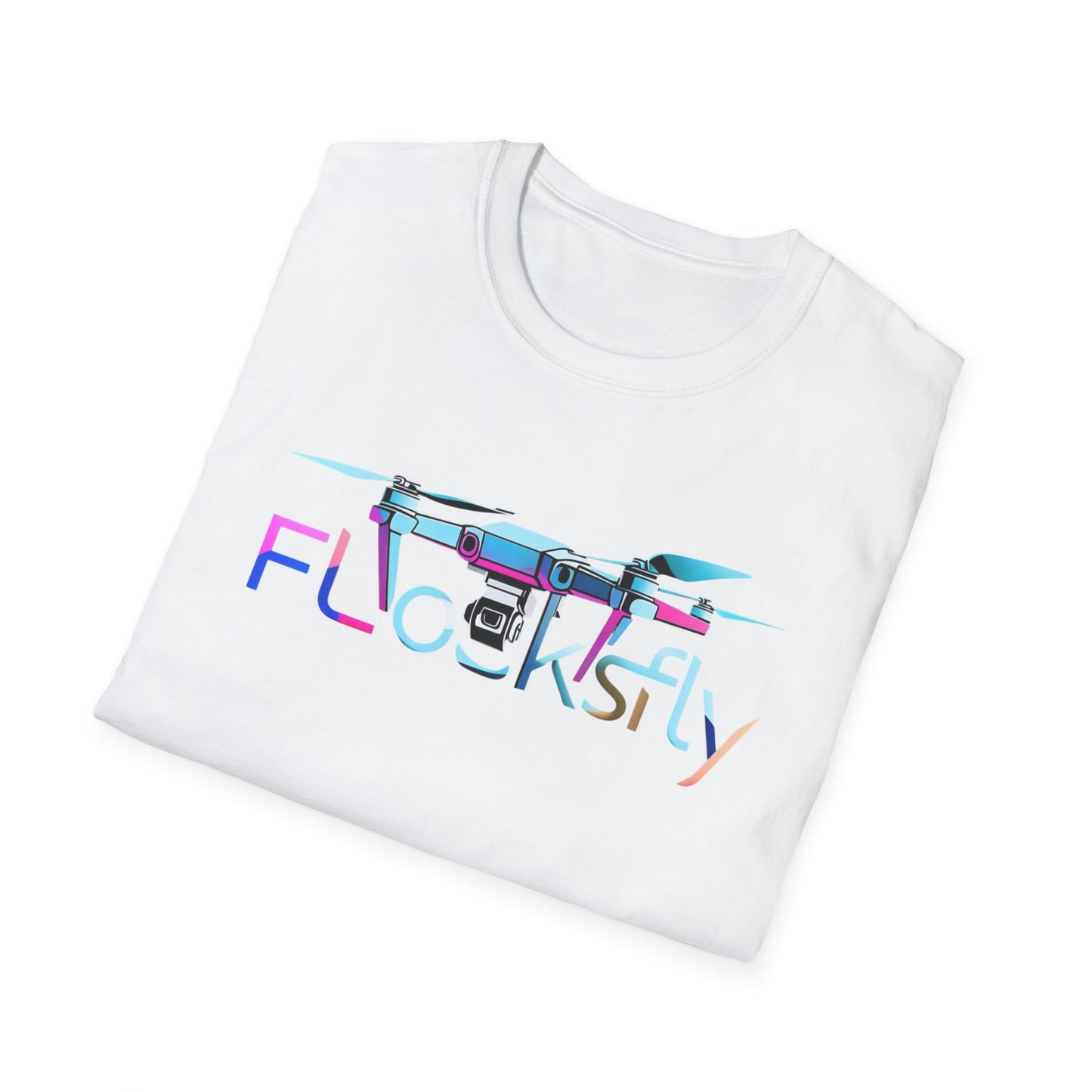 FL Cocksky Unisex Softstyle T-Shirt - Vibrant Drone Design