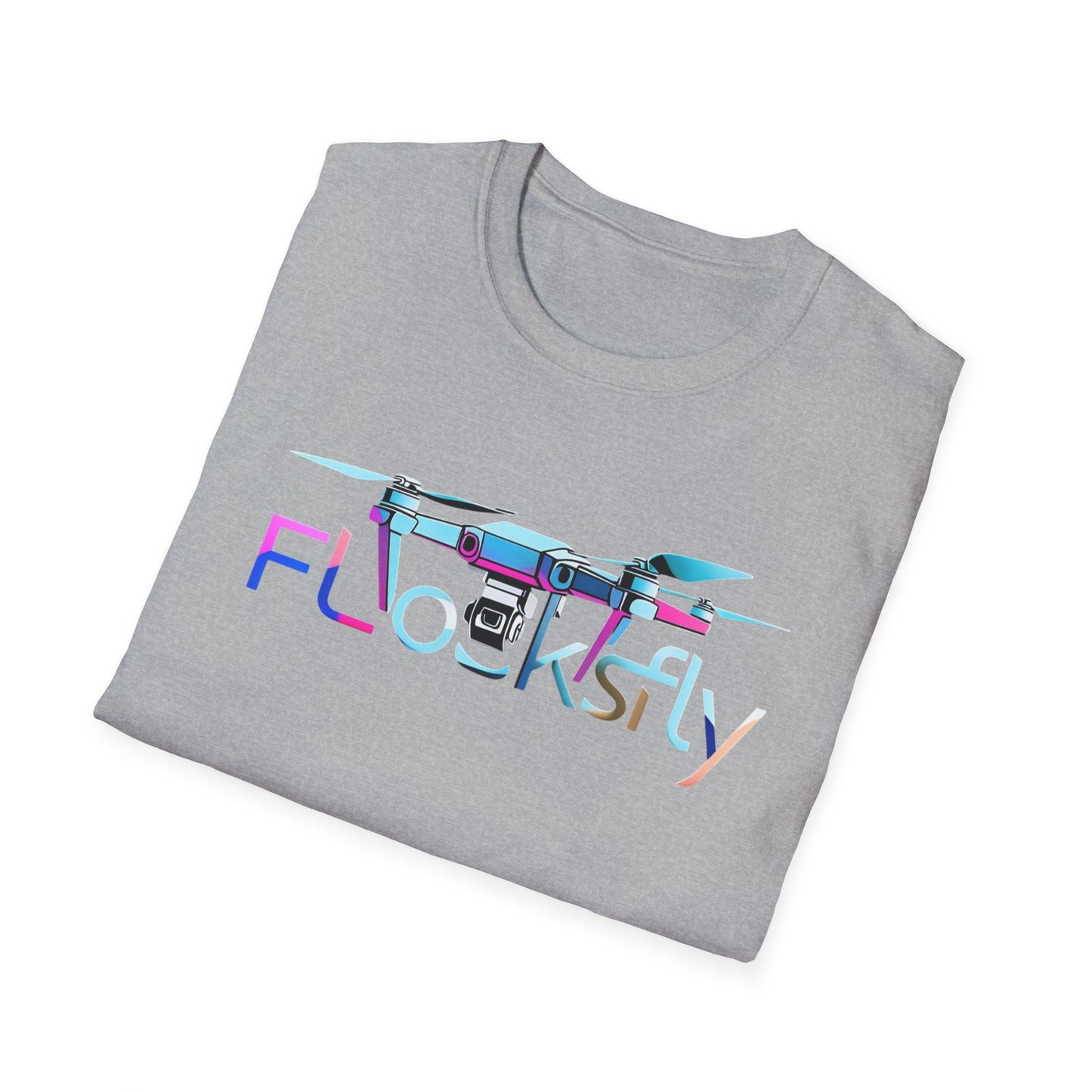 FL Cocksky Unisex Softstyle T-Shirt - Vibrant Drone Design