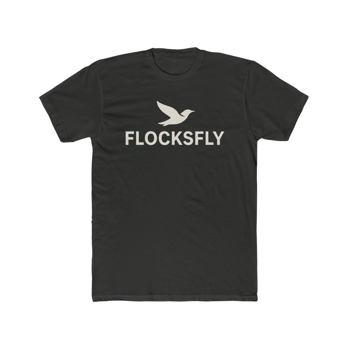 Flocks Fly Unisex Cotton Crew Tee - Casual White Graphic T-Shirt
