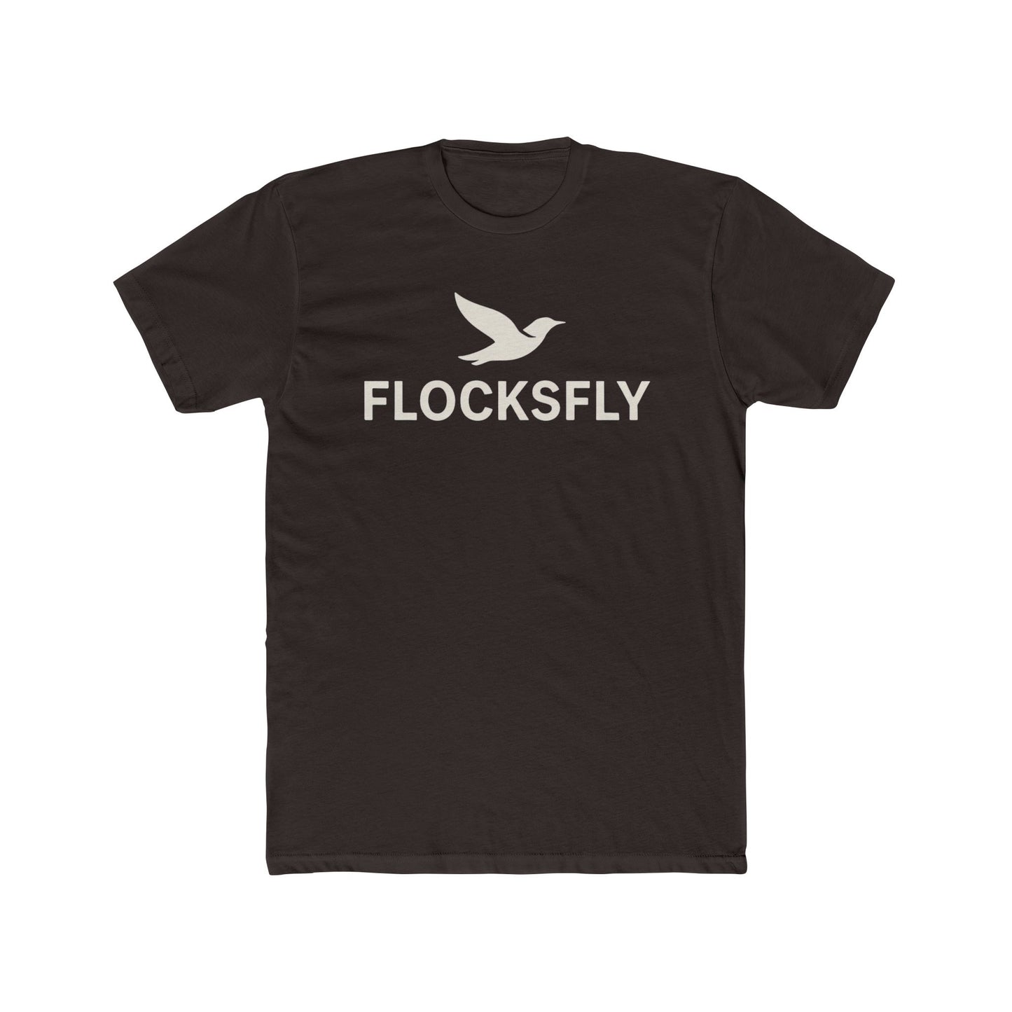 Flocks Fly Unisex Cotton Crew Tee - Casual White Graphic T-Shirt
