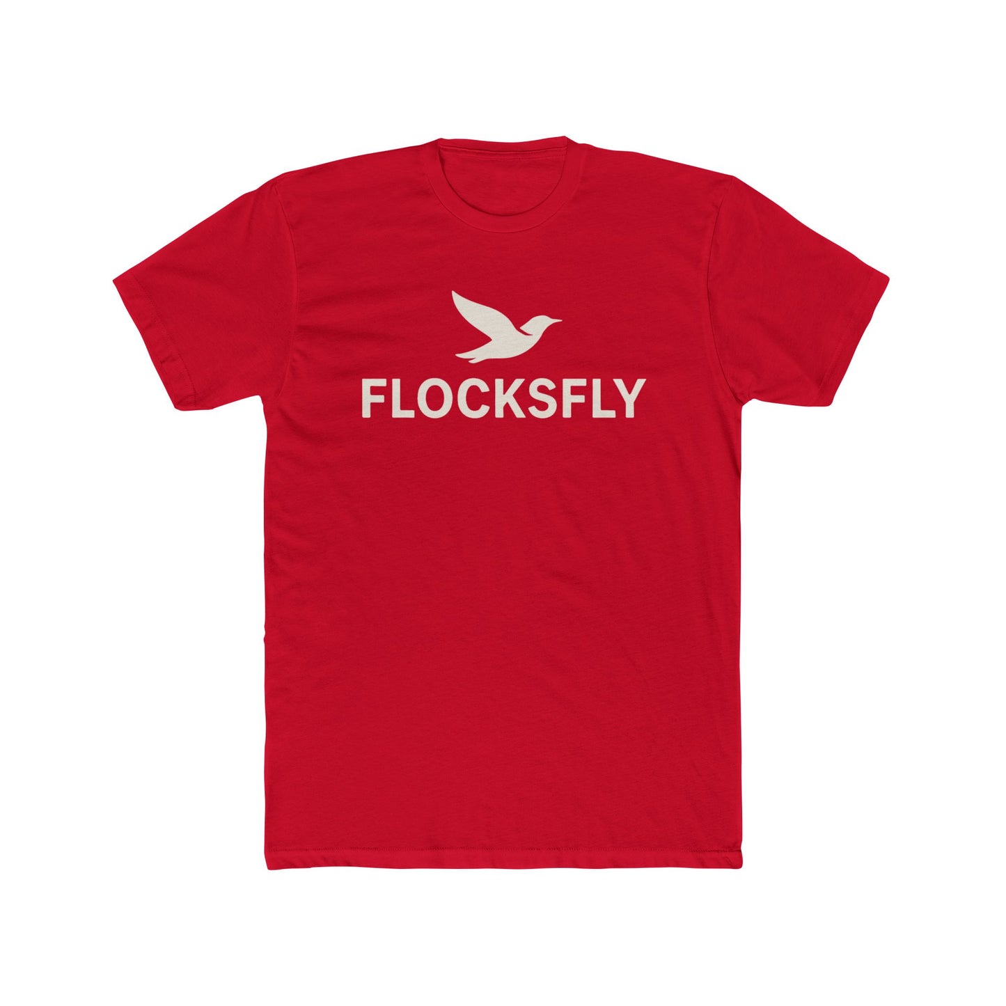 Flocks Fly Unisex Cotton Crew Tee - Casual White Graphic T-Shirt