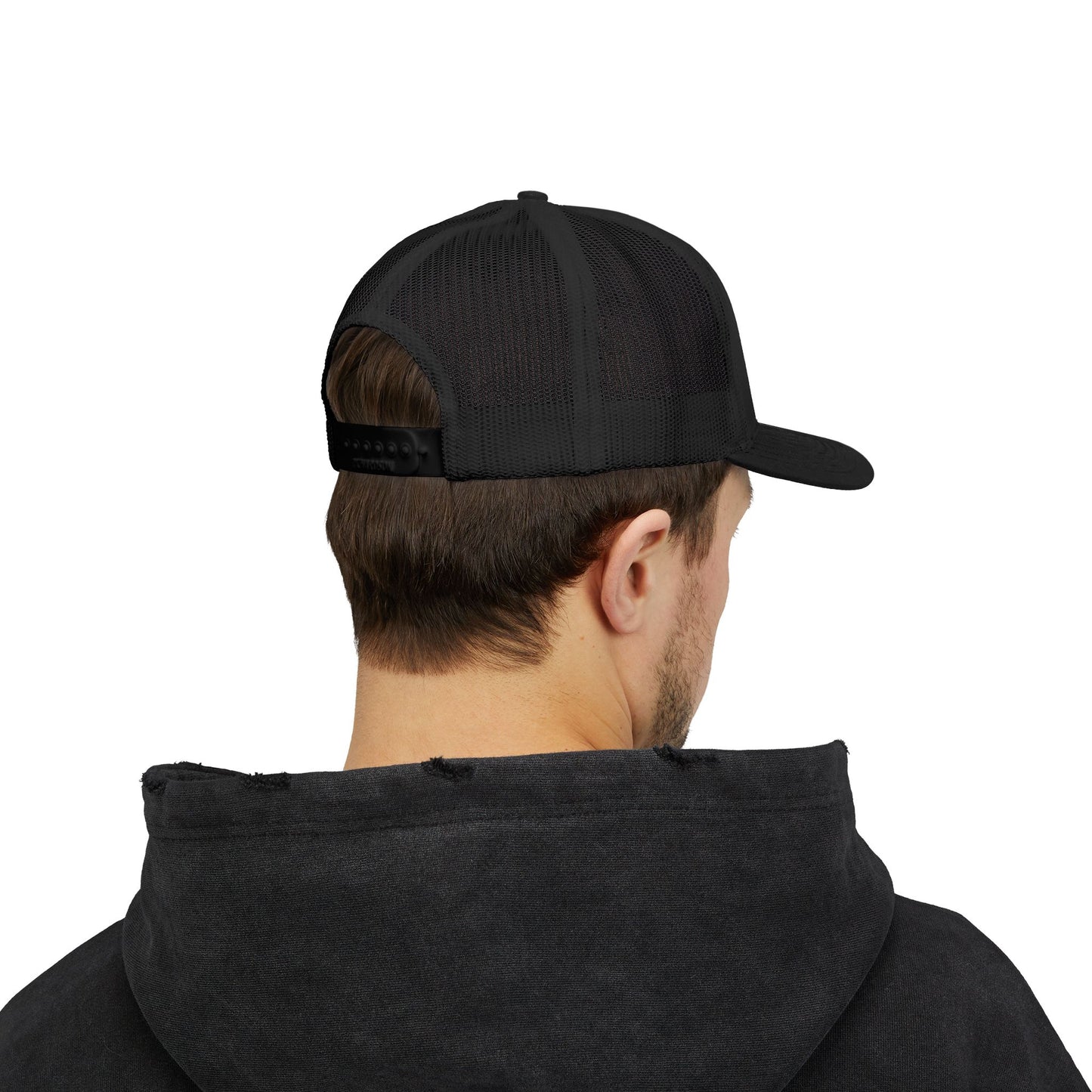 FLOCKSFLY Snapback Trucker Cap - Red Mesh Hat for Outdoor Enthusiasts
