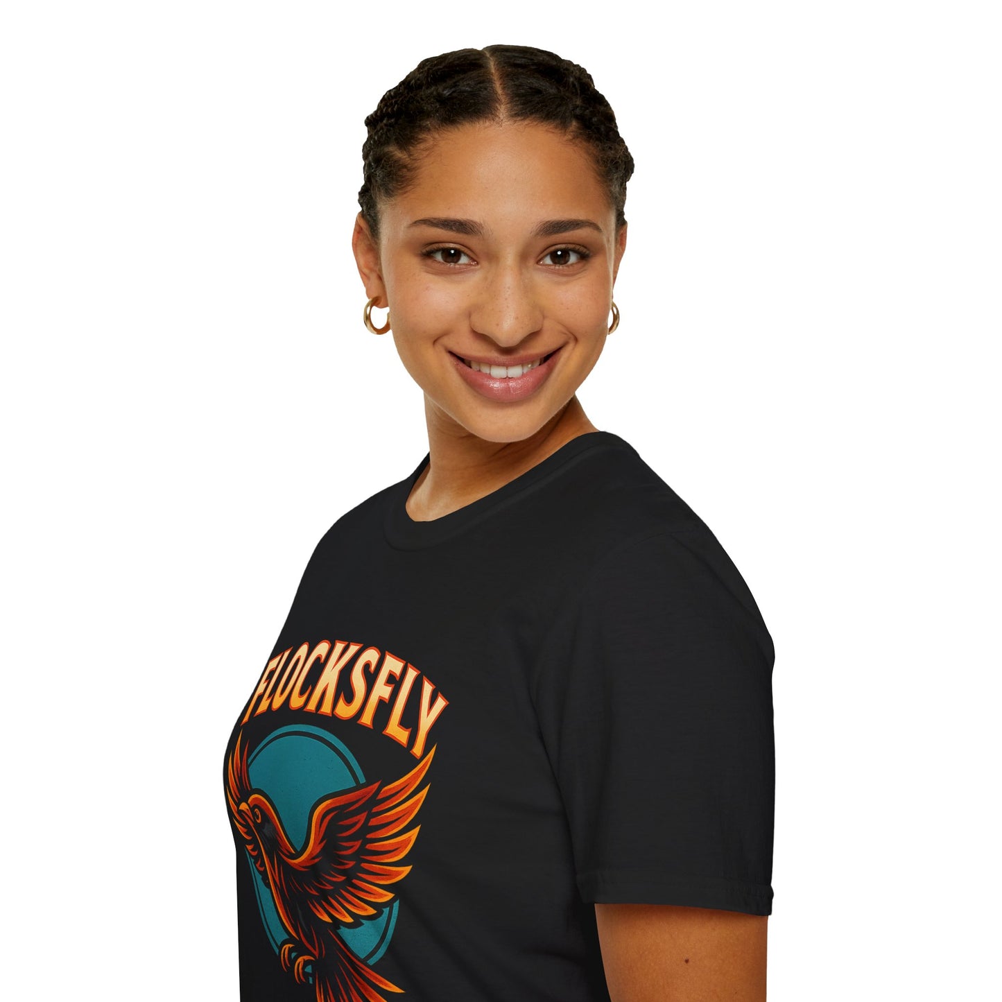 Flocks Fly Unisex Softstyle T-Shirt | Trendy Graphic Tee, Casual Wear, Gift for Bird Lovers, Comfortable Everyday Shirt, Unique Design