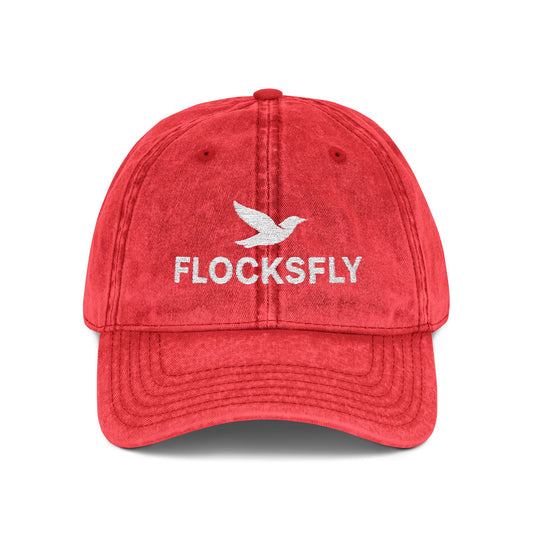 Vintage Embroidered Cap - FLOCKSFLY, Trendy Hat, Outdoor Accessories, Casual Wear, Gift Idea, Bird Lovers
