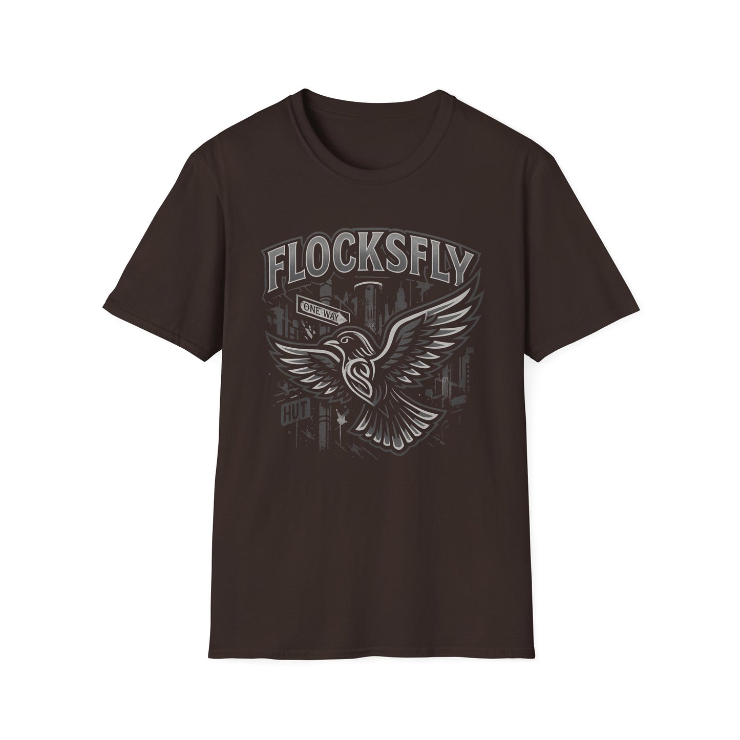 Flock Fly Graphic Tee - Unisex Softstyle T-Shirt, Casual Wear, Gift for Bird Lovers, Urban Fashion, Everyday Essentials