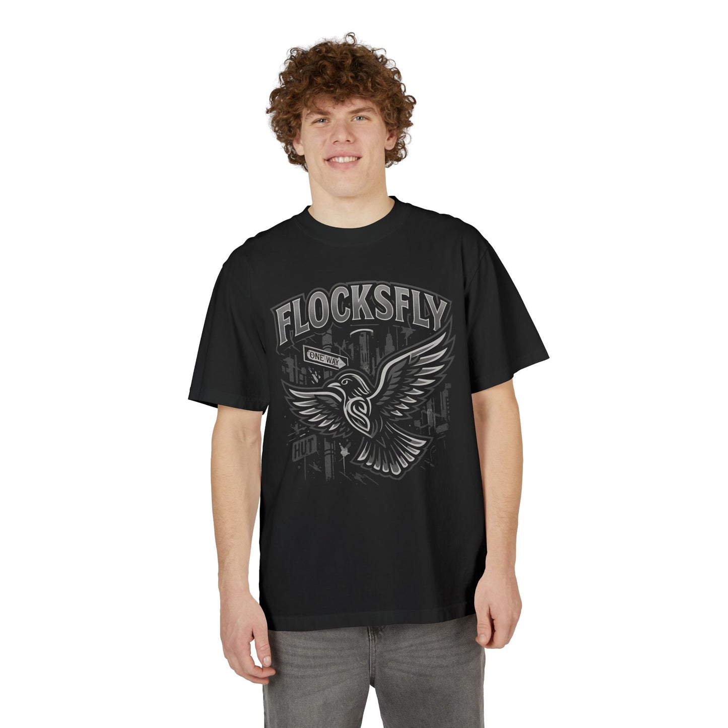 Drop-Shoulder T-Shirt Flocksfly Design