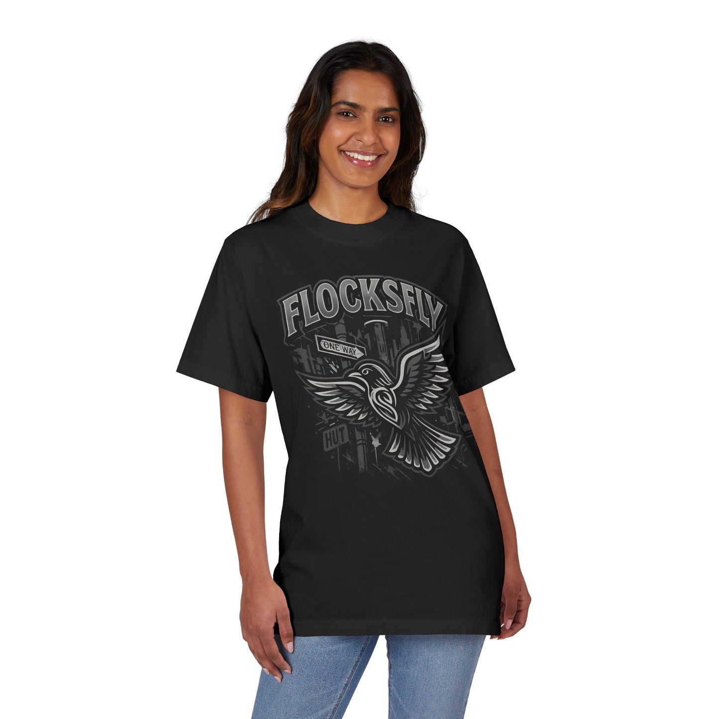 Drop-Shoulder T-Shirt Flocksfly Design