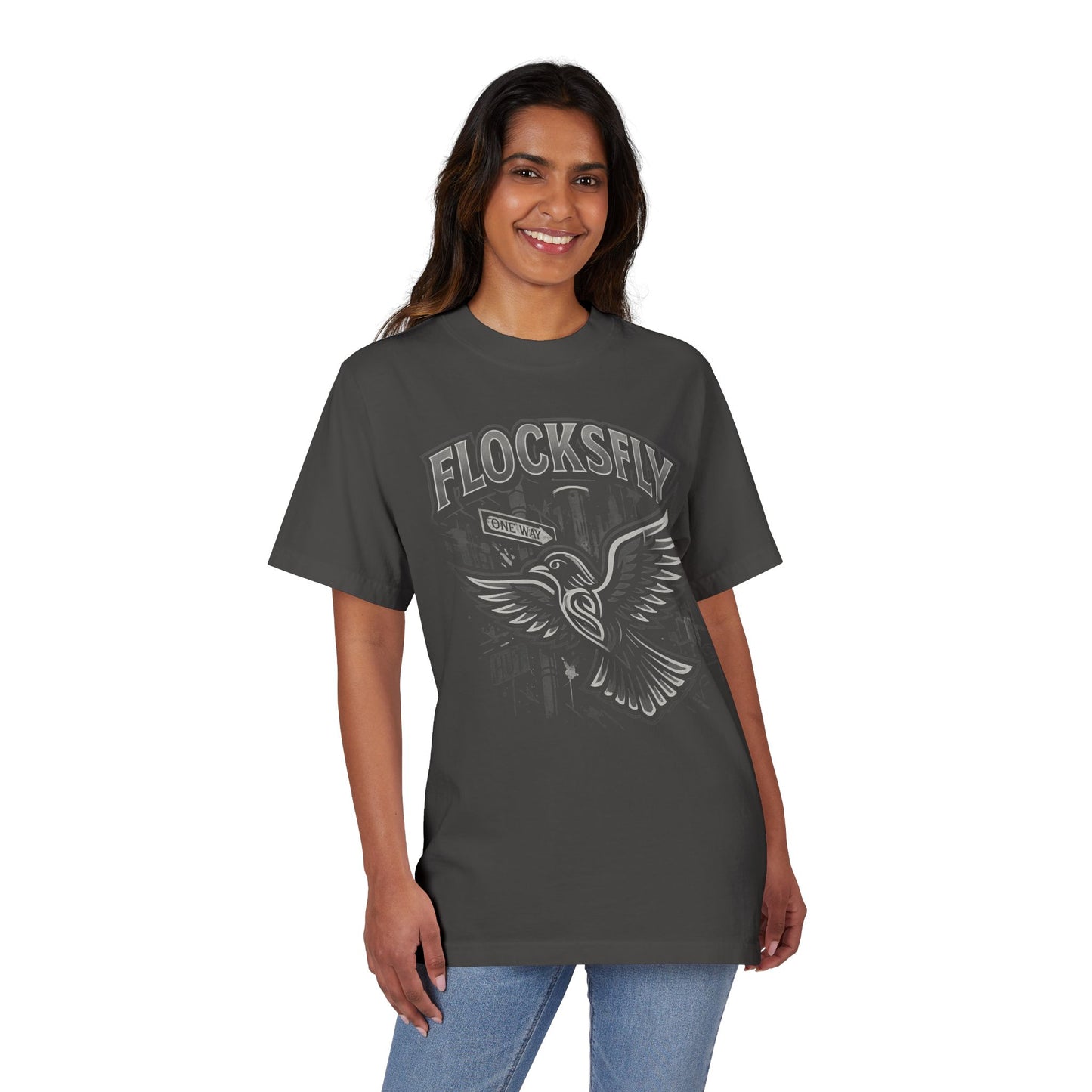 Drop-Shoulder T-Shirt Flocksfly Design