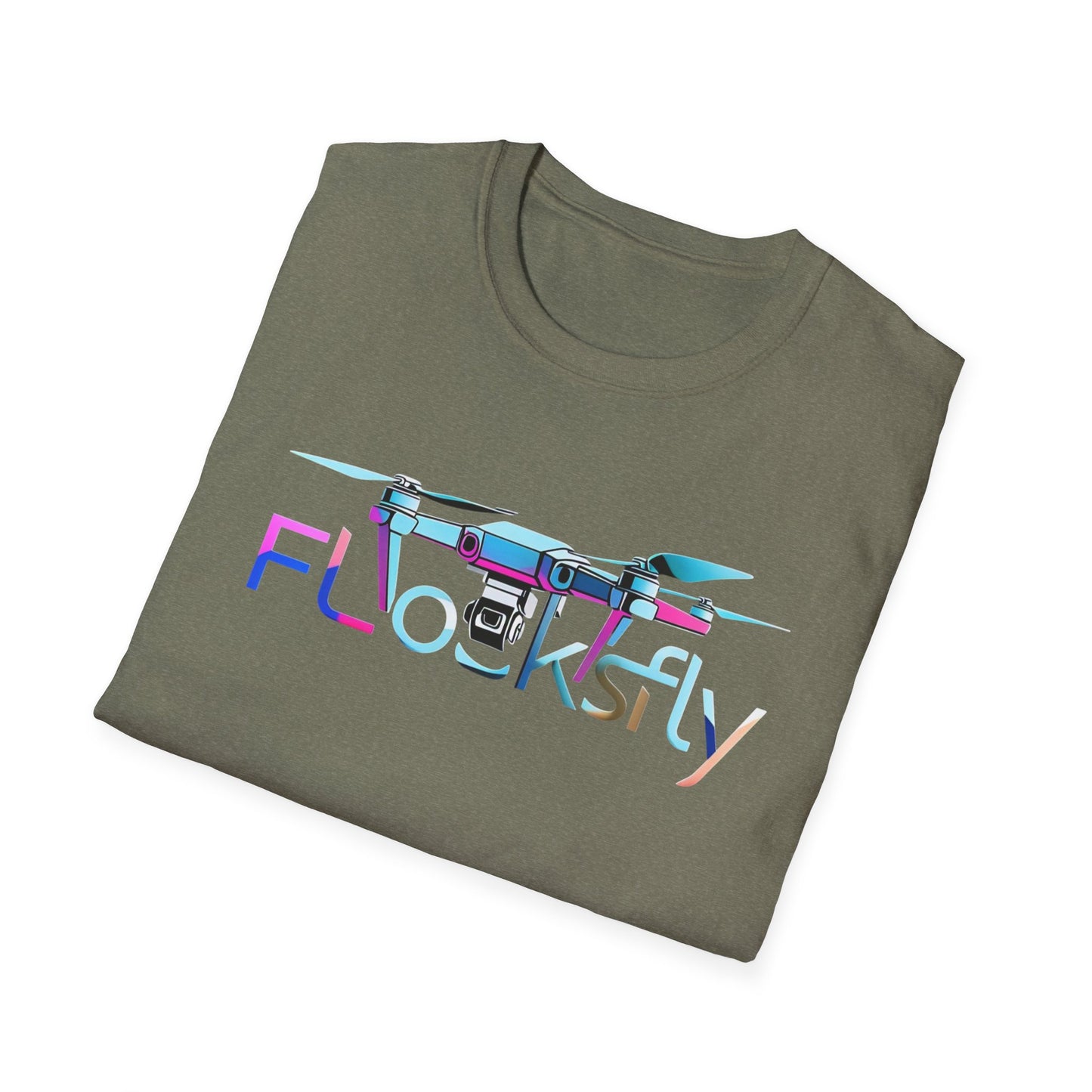 FL Cocksky Unisex Softstyle T-Shirt - Vibrant Drone Design
