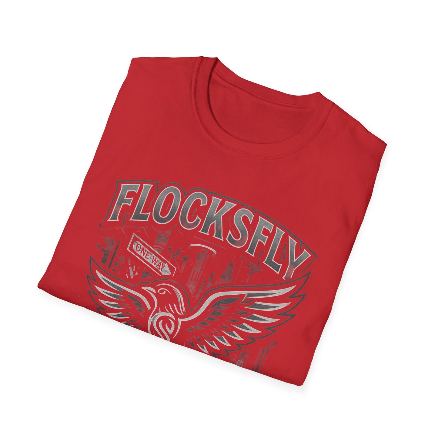 Flock Fly Graphic Tee - Unisex Softstyle T-Shirt, Casual Wear, Gift for Bird Lovers, Urban Fashion, Everyday Essentials