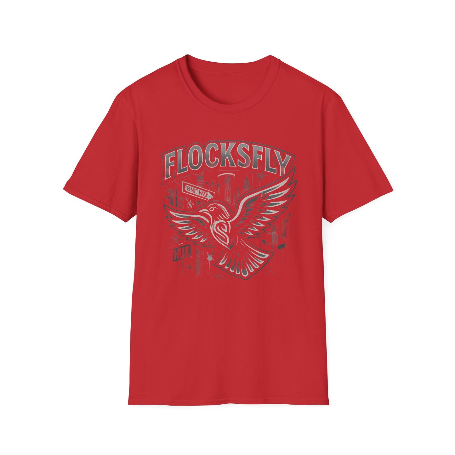 Flock Fly Graphic Tee - Unisex Softstyle T-Shirt, Casual Wear, Gift for Bird Lovers, Urban Fashion, Everyday Essentials