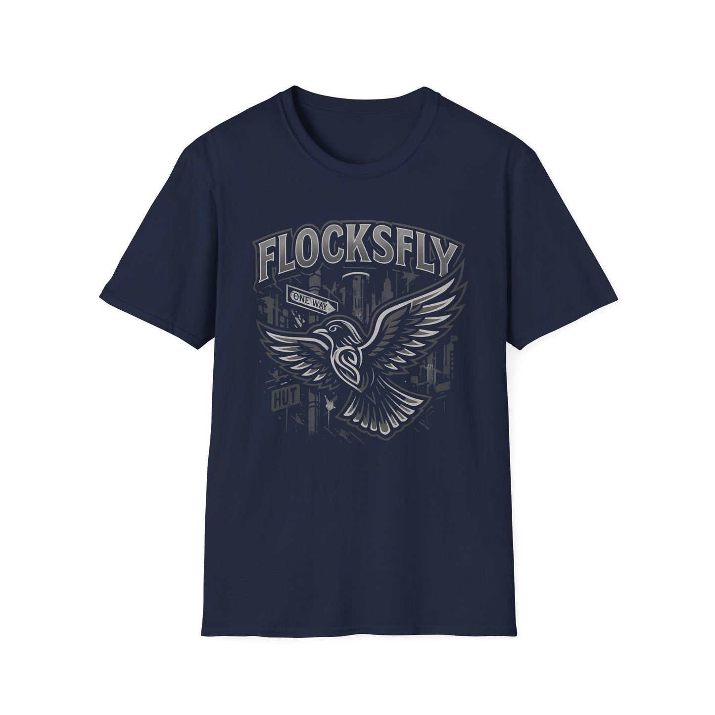 Flock Fly Graphic Tee - Unisex Softstyle T-Shirt, Casual Wear, Gift for Bird Lovers, Urban Fashion, Everyday Essentials