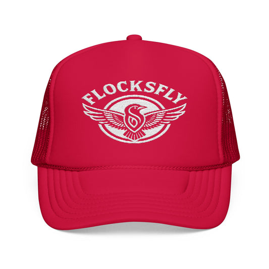Embroidered Foam Trucker Hat - FLOCKSFLY Design