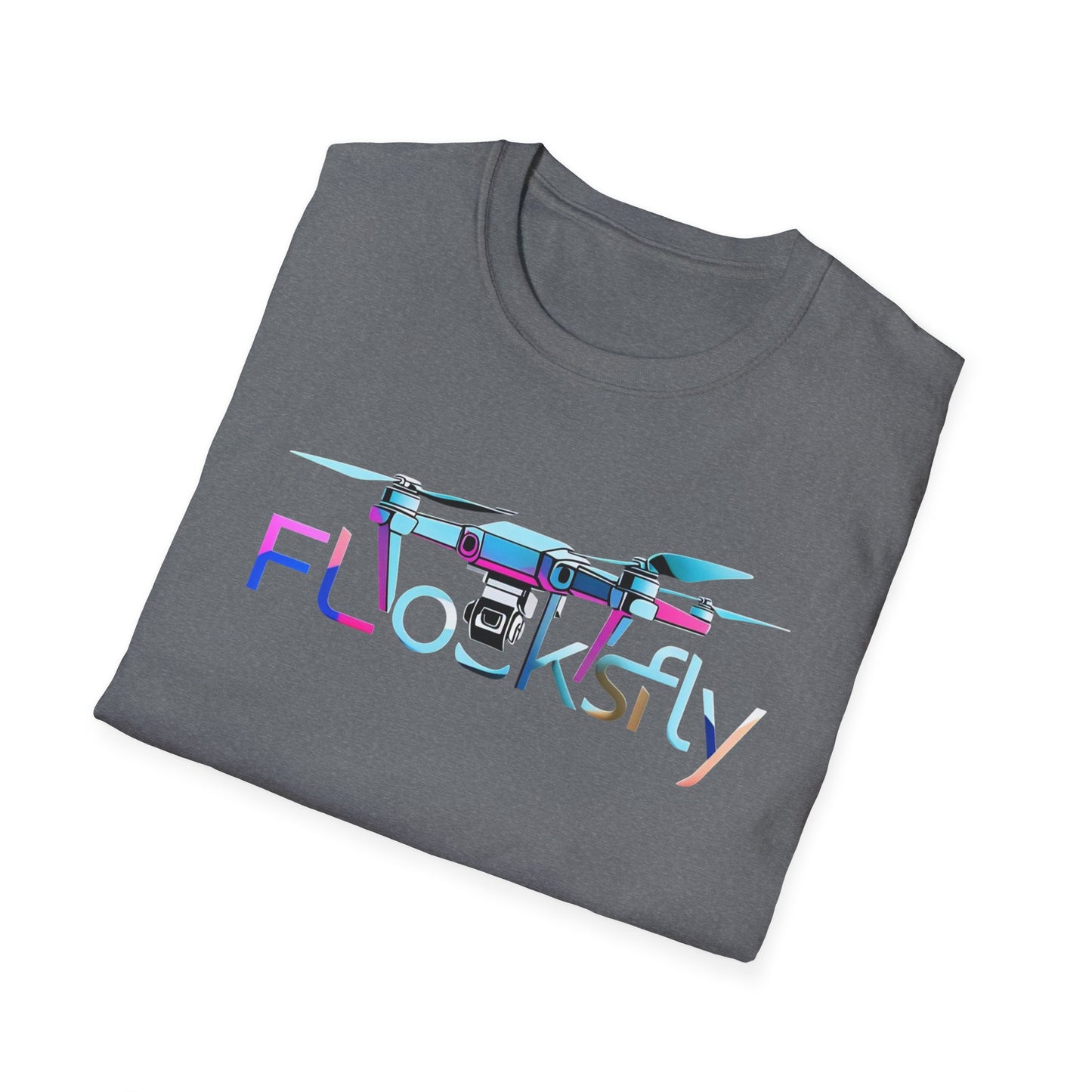 FL Cocksky Unisex Softstyle T-Shirt - Vibrant Drone Design