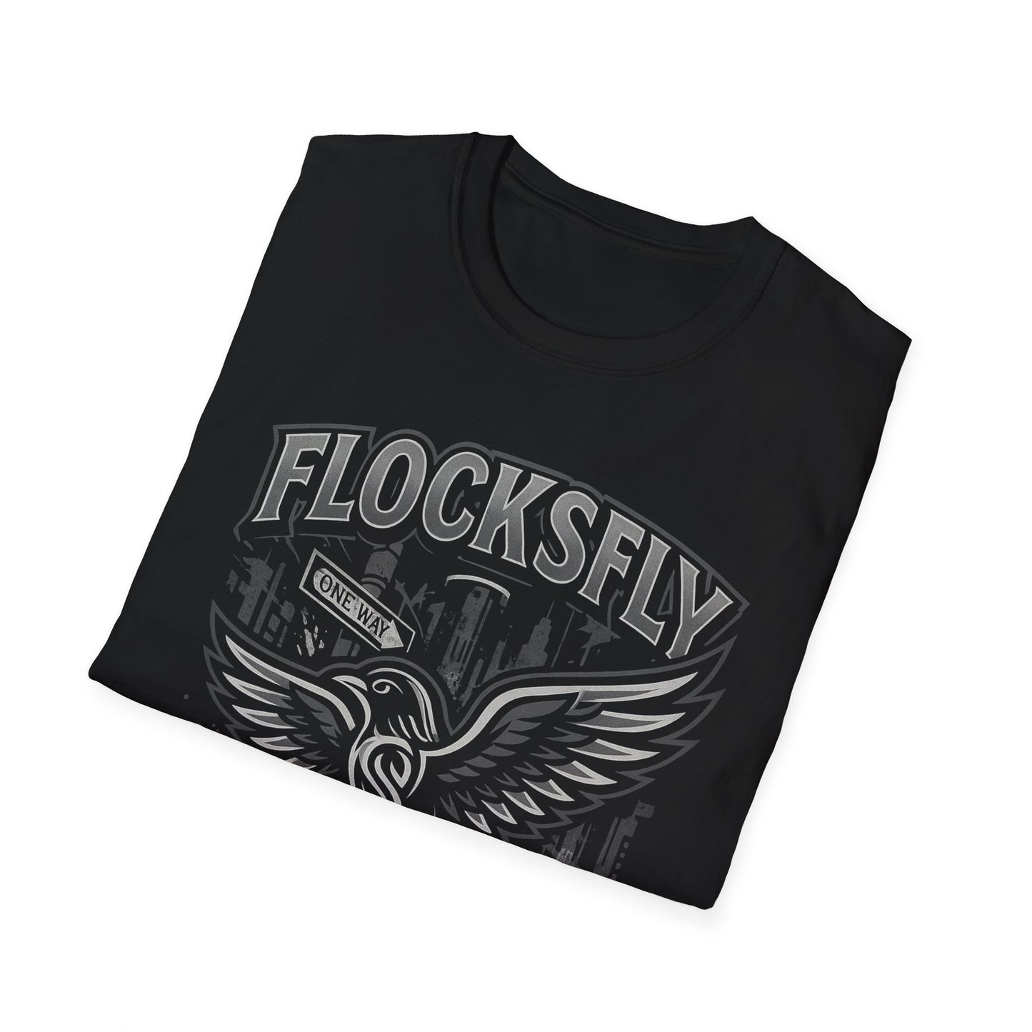 Flock Fly Graphic Tee - Unisex Softstyle T-Shirt, Casual Wear, Gift for Bird Lovers, Urban Fashion, Everyday Essentials